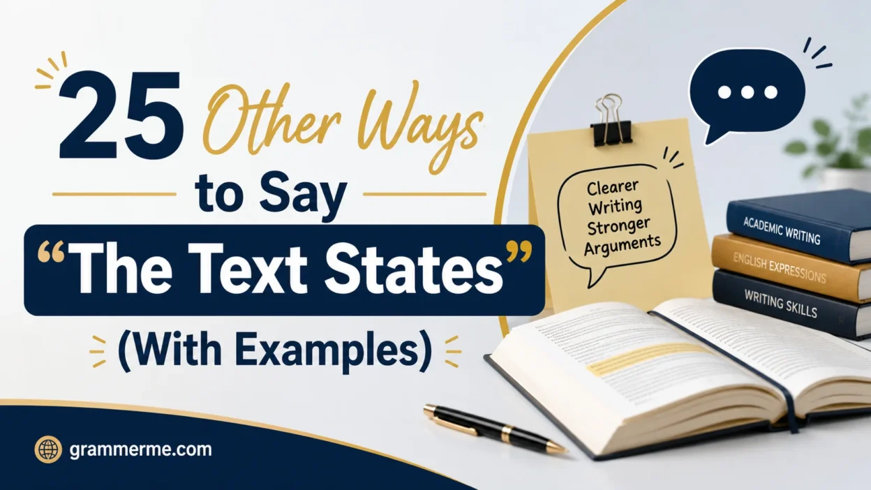 Other Ways to Say “The Text States”